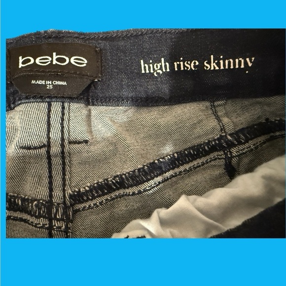 bebe Dark Distressed Ankle Jeans - Picture 3 of 5